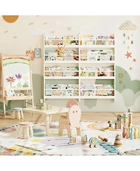 Yigii Wall-Mounted 4-Tier Bookshelf: Space-Saving, Kid-Friendly, Easy Assembly