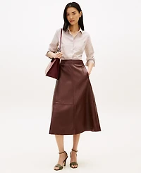 Tommy Hilfiger Women's Classic Poplin Roll-Tab Long-Sleeve Shirt