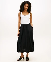 Tommy Hilfiger Women's Black & White Slim Scoop-Neck Tank Top