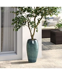 LuxenHome 23-Inch Tall Ceramic Planter
