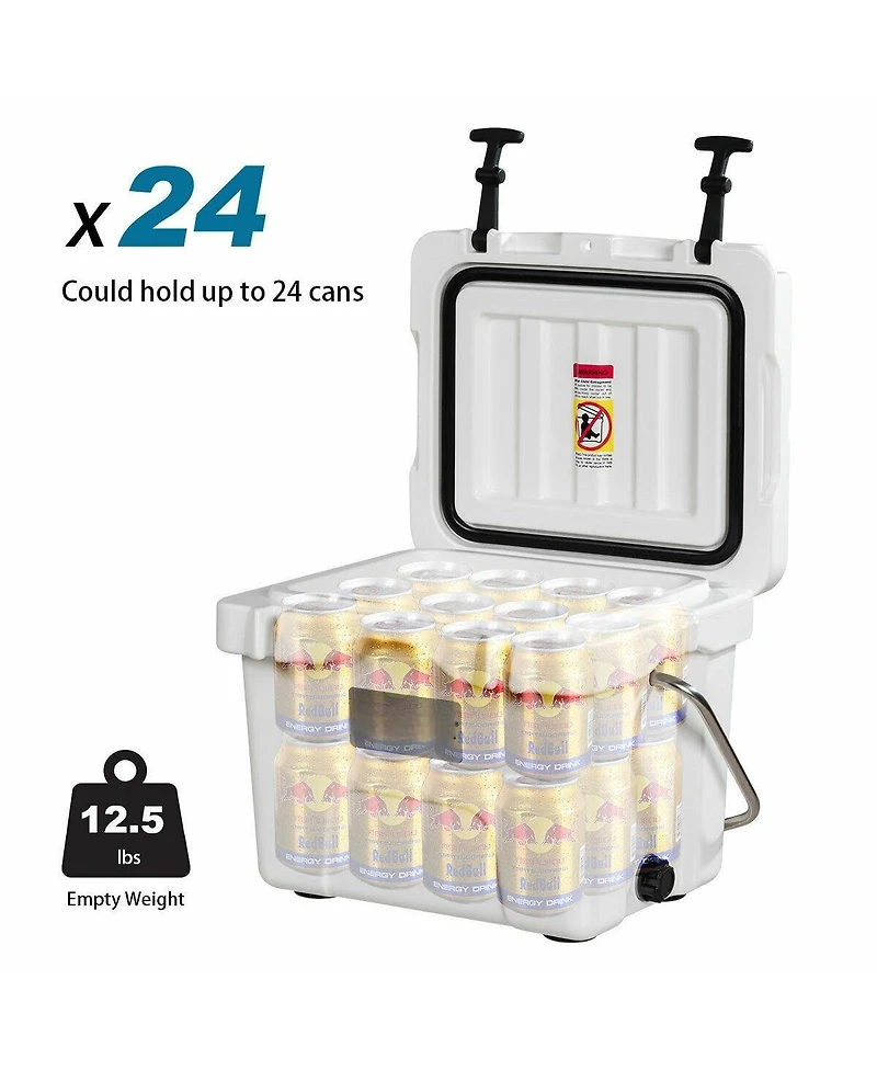 Sugift 16 Quart 24-Can Capacity Portable Insulated Ice Cooler with 2 Cup Holders