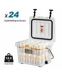 Sugift 16 Quart 24-Can Capacity Portable Insulated Ice Cooler with 2 Cup Holders