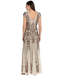 R & M Richards Women's Sequin V-Neck Ball Gown