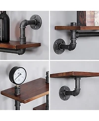 Yigii Industrial Rustic Pipe Shelves 5-Tier Wall Storage for Home Decor