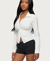 Edikted Women's Jovie Twisted Lace Up Tailored Shirt