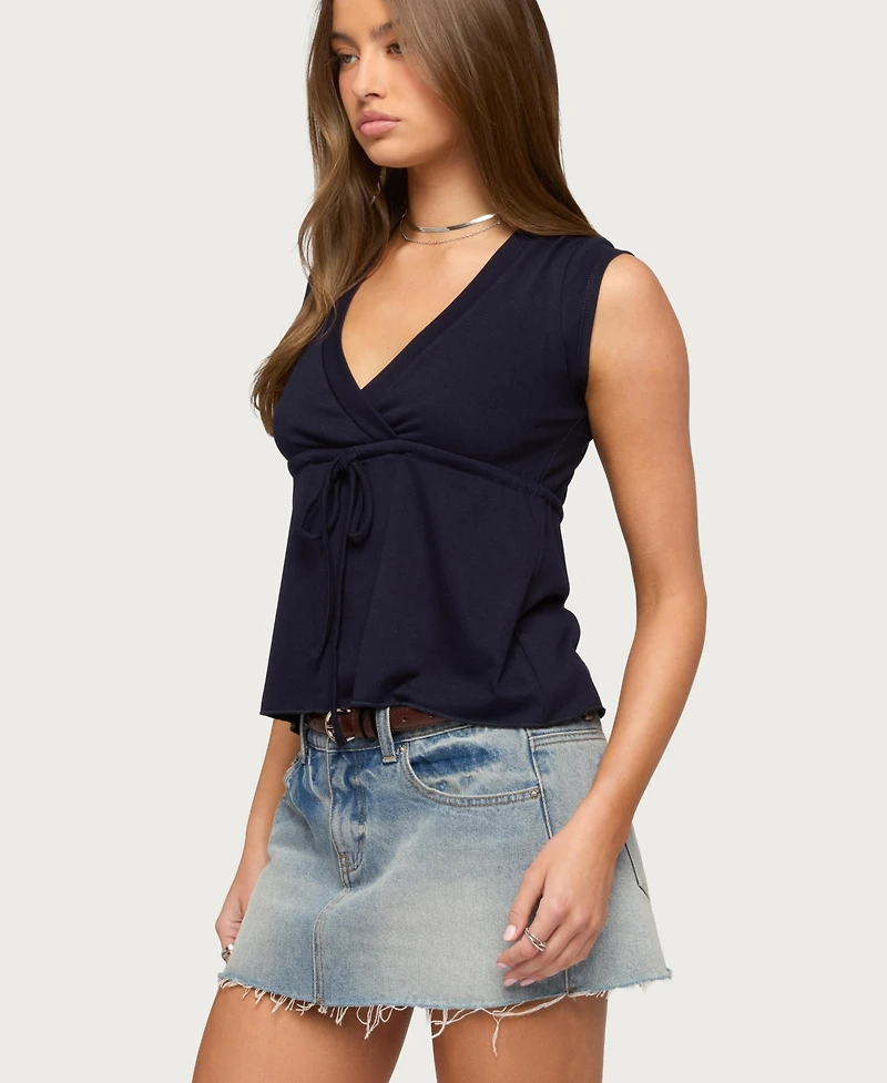 Edikted Women's Rusanna V Neck Babydoll Top