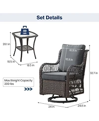 gaomon 3-Piece Outdoor Patio Bistro Set