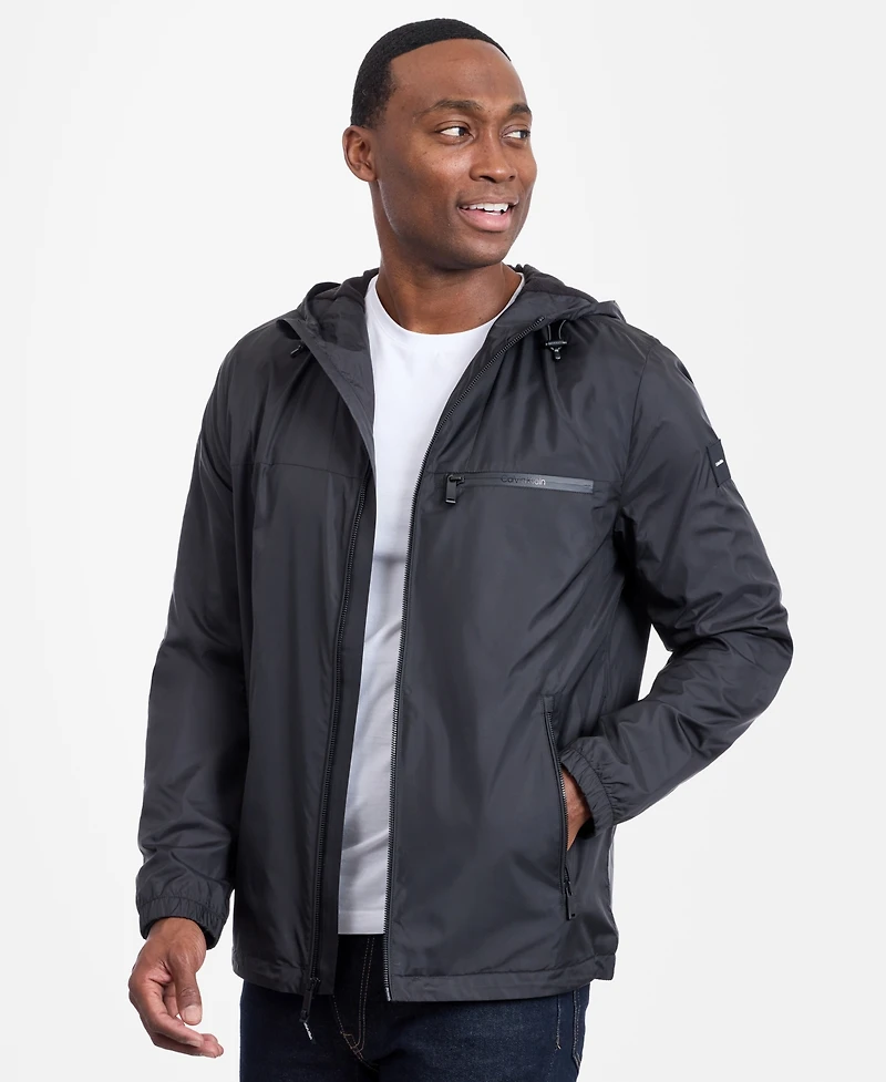 Calvin Klein Men's Logo Hooded Windbreaker