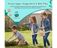 Sperric Easter Plush Bunny with Carrot & Easter Egg Plush Basket Toy Set, Cute Easter Stuffed Animals, Easter Basket Stuffer Toys for Newborns