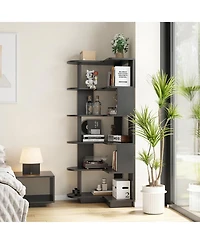 Rainsken 5-Tier Corner Bookshelf