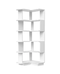 Rainsken 5-Tier Corner Bookshelf