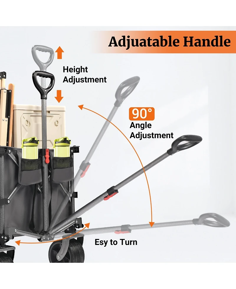 Rainsken Convertible Folding Heavy Duty Wagon Cart