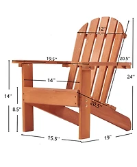 Clihome Kid's Wooden Adirondack Chair for Indoor and Outdoor, Cedar Patio Lounge Chiar