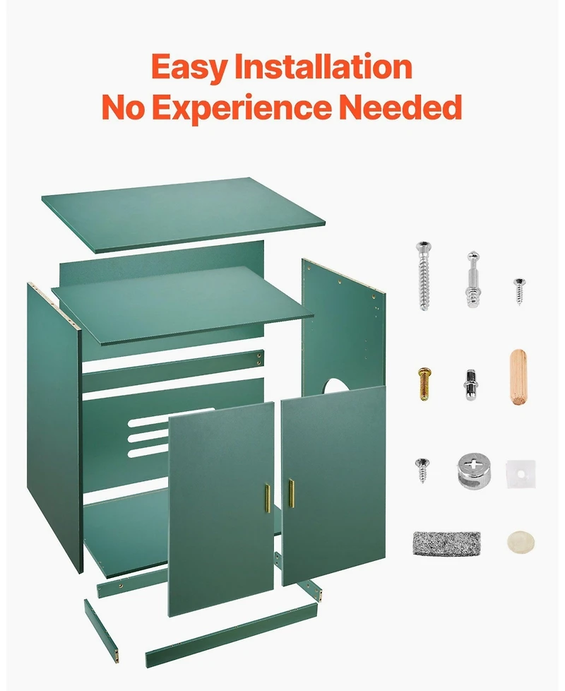 Aostirmotor 31.5" Hidden Litter Box Cabinet with Ventilated Doors