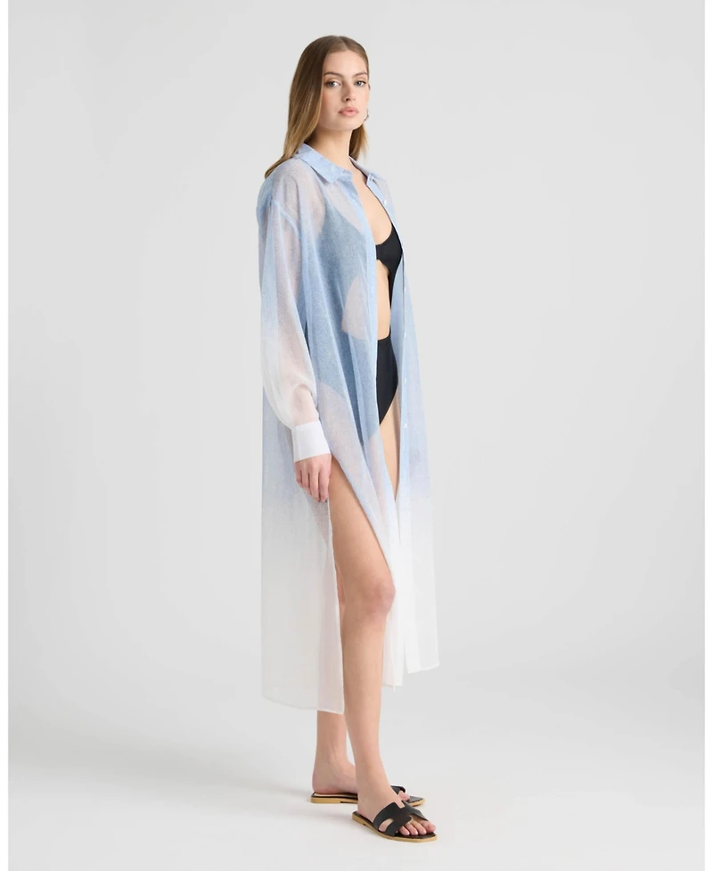 Nvlt Women's Long Shirt Dress with Side Slits