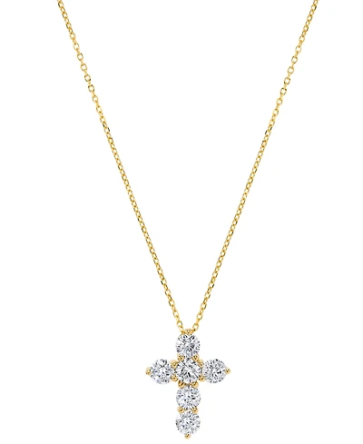 Macy's Diamond Cross Pendant Necklace (1 ct. t.w.) in 14k White Gold