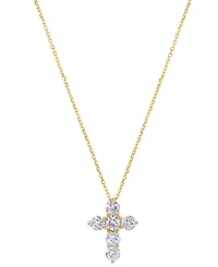 Macy's Diamond Cross Pendant Necklace (1 ct. t.w.) in 14k White Gold