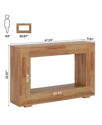Tribesigns Farmhouse Console Table, 47 Inches Entryway Console Table with Storage, Industrial Hallway Accent Table for Living Room, Entrance
