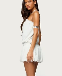 Edikted Women's Layton Studded Strapless Bubble Mini Dress