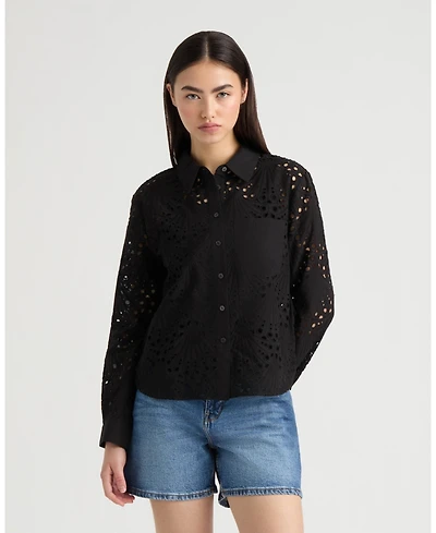 Nvlt Women's Poplin Eyelet Shirt