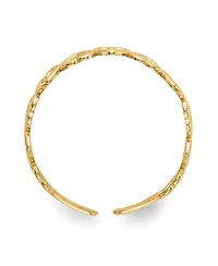 Curata Jewelry Solid 10k Gold Alternating Open Hearts Adjustable Toe Ring