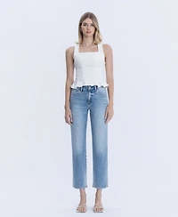 Flying Monkey Women's High Rise Ankle Straight Jeans