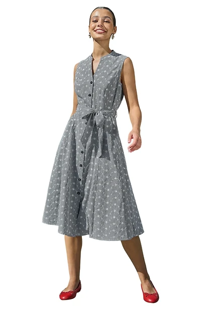 Yumi Women's Broderie Embroidered Shirt Dress