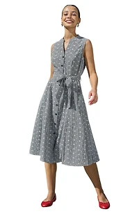 Yumi Women's Broderie Embroidered Shirt Dress