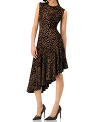 Ivonne Women's Asymmetric Animal Print Dress