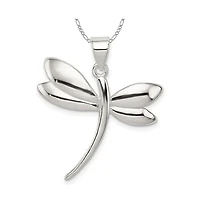 Curata Jewelry 925 Sterling Silver Polished Dragonfly Necklace Pendant Necklace