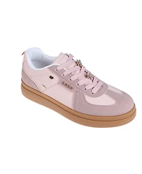 bebe Women's Sneaker with Hardware and Novelty Charms