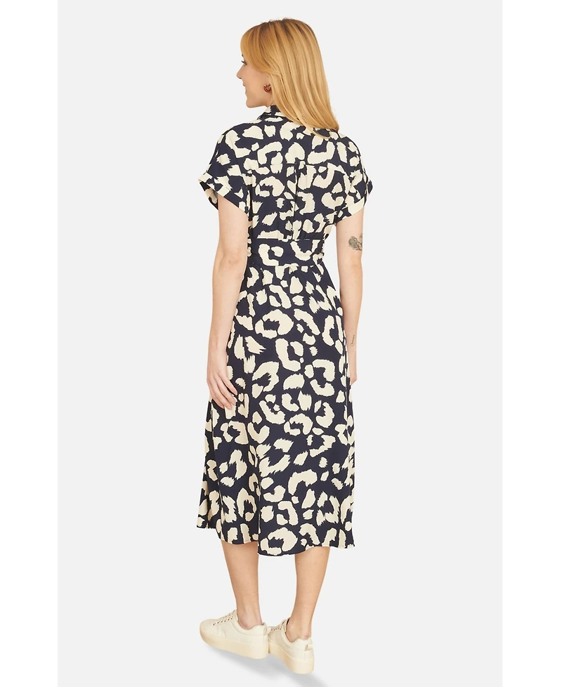 Yumi Women's Abstract Animal Print Relaxed Midi Dress