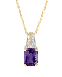Macy's Amethyst (2-3/4 ct. t.w.) & Diamond (1/10 Pendant Necklace 14k Yellow Gold-Plated Sterling Silver