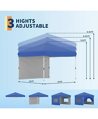gaomon Pop-Up Canopy Tent with One Sidewall, Easy Setup, Adjustable Height, Roller Bag and Weight Bags