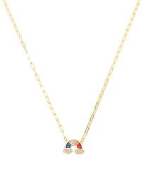 Unwritten Cubic Zirconia Rainbow Pendant Necklace, 16+2" Extender