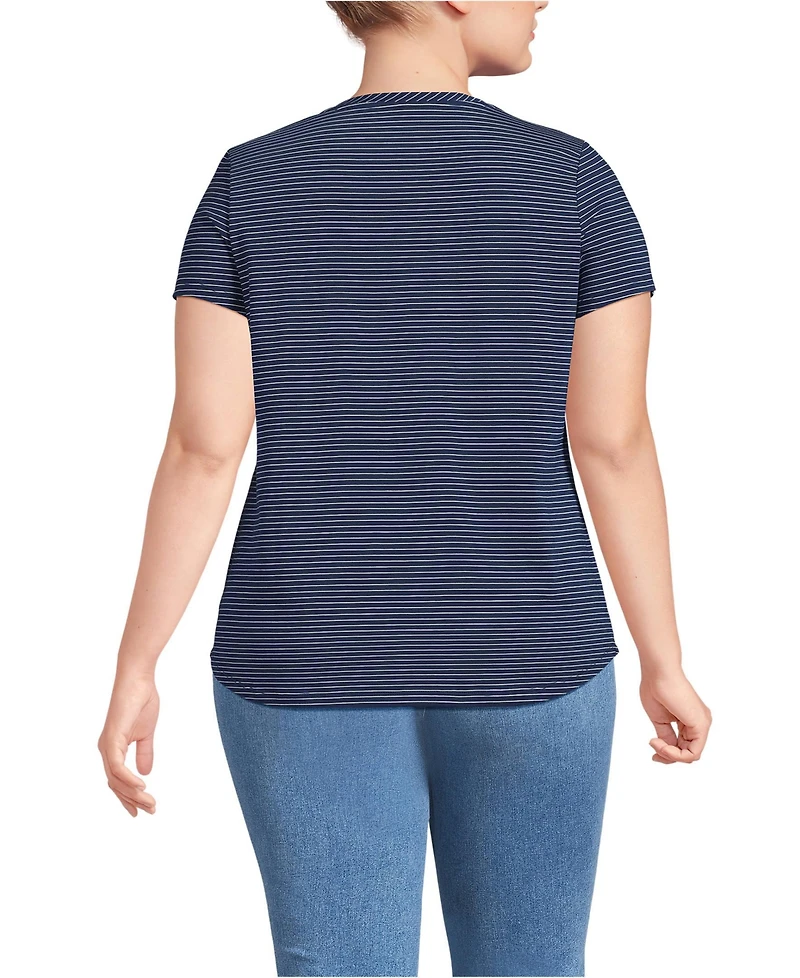 Lands' End Plus Short Sleeve Lightweight Jersey Scoop Neck T-shirt