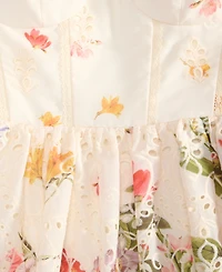 Seni & Cade Women's Lace-Up Eyelet-Embroidered Dress