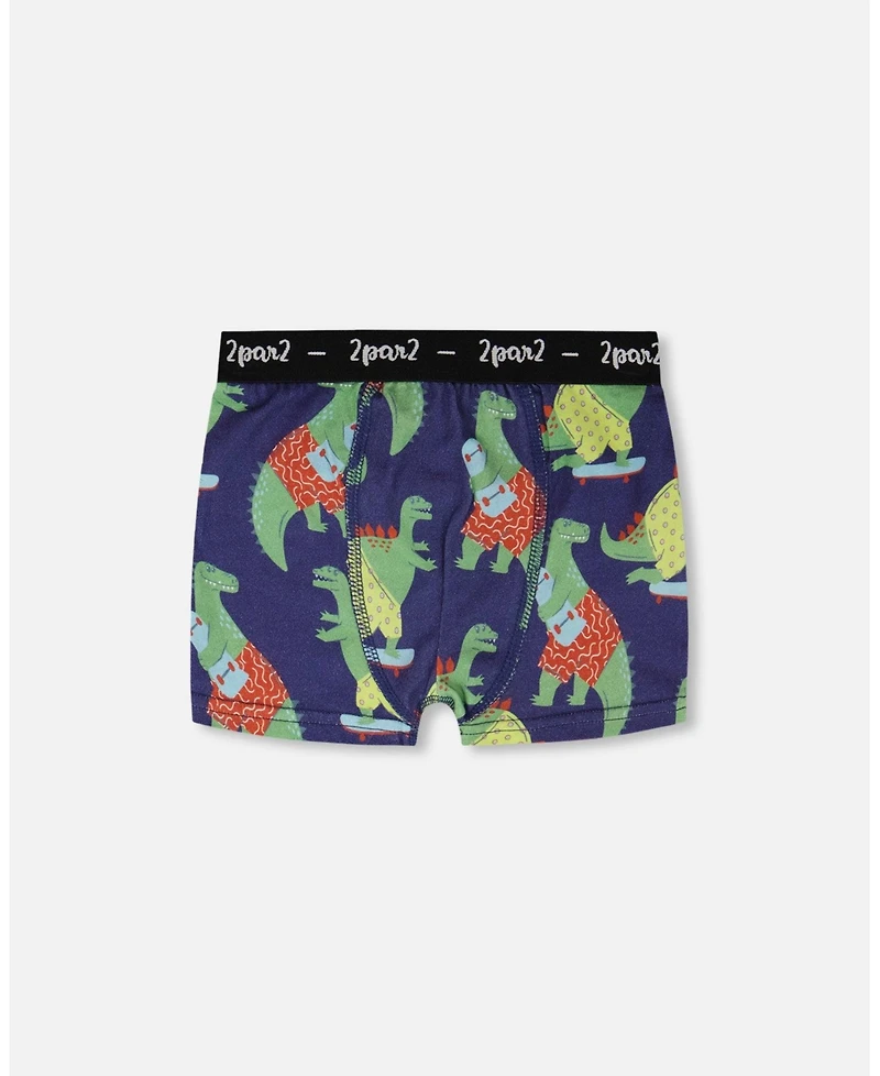 Deux par Boy Cotton Boxer Dino Print - Toddler|Child