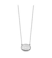 Curata Jewelry 925 Sterling Silver Rhodium Plated 18+2 Inch Sideways Etched Locket Necklace 26.15mm Wide Locket Necklace