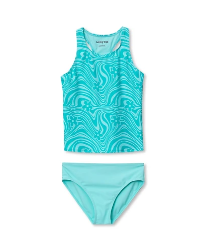 Lands' End Girls Chlorine Resistant Tankini Swim Set