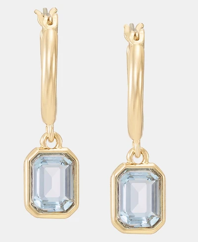 Lauren Ralph Stone Charm Hoop Earrings