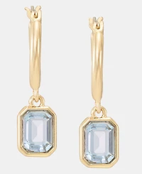 Lauren Ralph Stone Charm Hoop Earrings