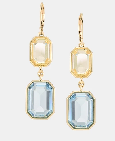 Lauren Ralph Lauren Logo Stone Double Drop Earrings