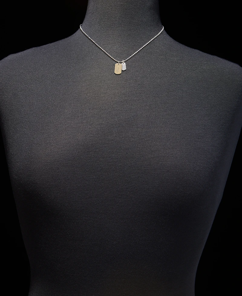 Lauren Ralph Lauren Two-Tone Logo Charm Pendant Necklace