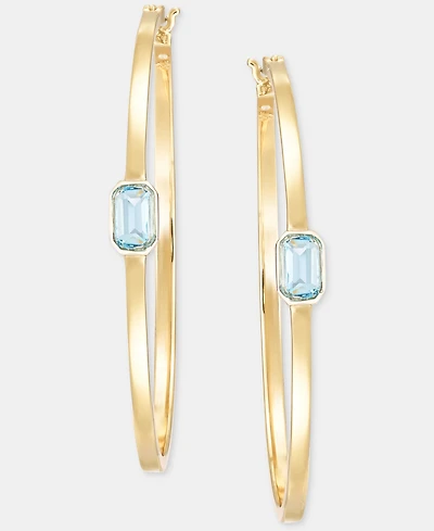 Lauren Ralph Lauren Gold-Tone Aqua Stone Hoop Earrings