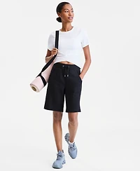 Id Ideology Women's Cotton-Blend Pull-On Bermuda Shorts, Exclusively at Macy's