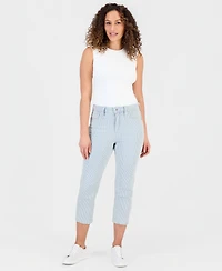 Style & Co Petite Engineer-Stripe High-Rise Cropped Jeans, Macy's Exclusive