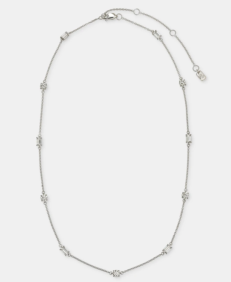 Lauren Ralph Lauren Cubic Zirconia Station Collar Necklace in Sterling Silver