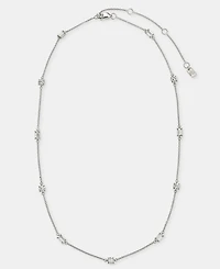 Lauren Ralph Lauren Cubic Zirconia Station Collar Necklace in Sterling Silver