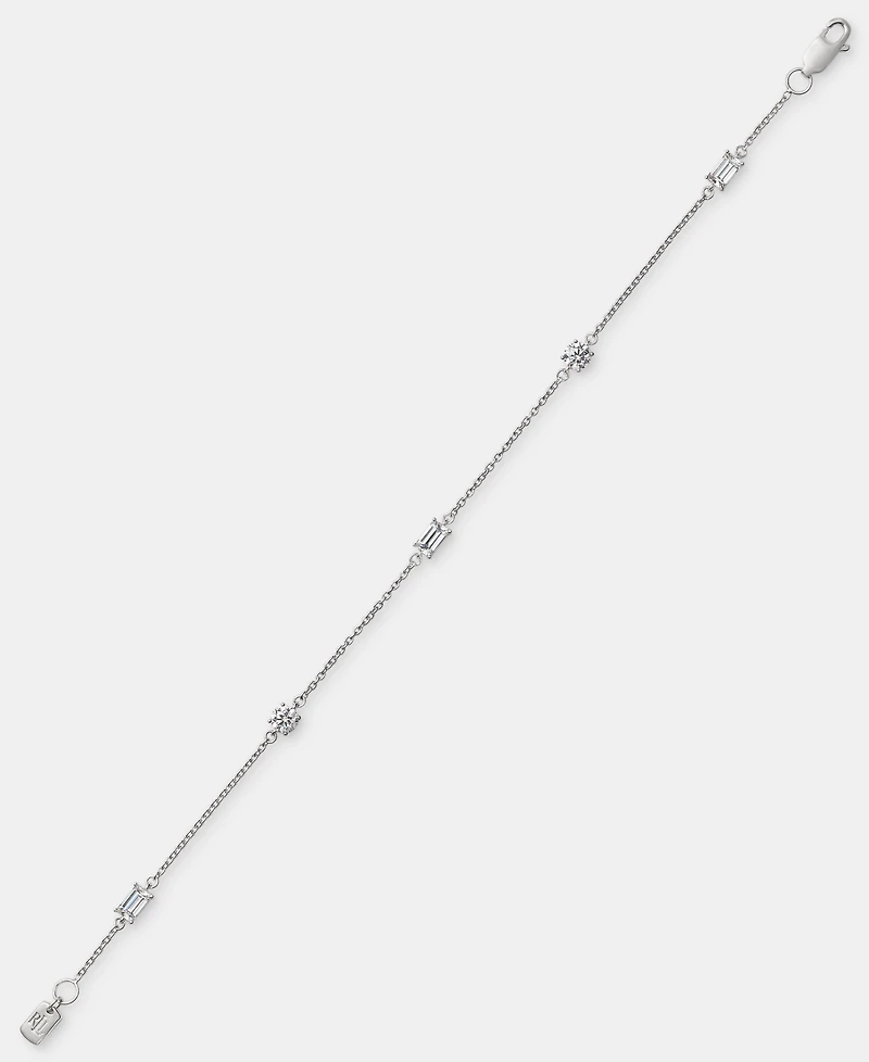 Lauren Ralph Lauren Cubic Zirconia Station Flex Bracelet in Sterling Silver